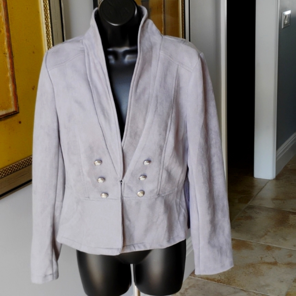 89th and Madison Grey Velvet Women's Jacket size medium